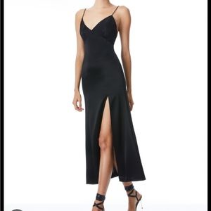 Alice + Olivia julietta  midi slip dress black size 2